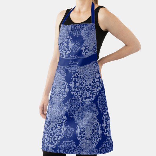 Mit Monogramm Boho Moody Blues Mandalases Schürze (InSitu)