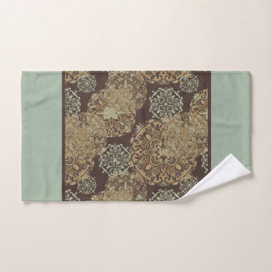 Mit Monogramm Boho Moody Mandalases Badhandtuch Set (Handtuch)