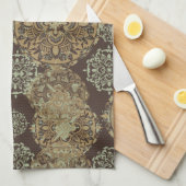 Mit Monogramm Boho Moody Mandalases Geschirrtuch (Viertel Falte)