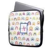 Mit Monogramm Boho Rainbow Pattern Laptopschutzhülle (Vorderseite Links)