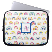 Mit Monogramm Boho Rainbow Pattern Laptopschutzhülle (Vorderseite)