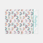 Mit Monogramm Boho Rainbows Aquamarin Orange Baby Fleecedecke (Vorderseite (Horizontal))