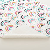 Mit Monogramm Boho Rainbows Aquamarin Orange Sherpadecke (3/4)
