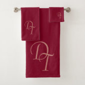 Mit Monogramm - Bordeaux Badhandtuch Set (Insitu)