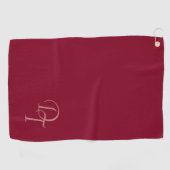 mit Monogramm - Bordeaux Golfhandtuch (Horizontal)