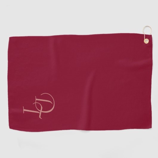 mit Monogramm - Bordeaux Golfhandtuch (Horizontal)