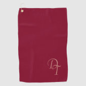 mit Monogramm - Bordeaux Golfhandtuch (Vorderseite)