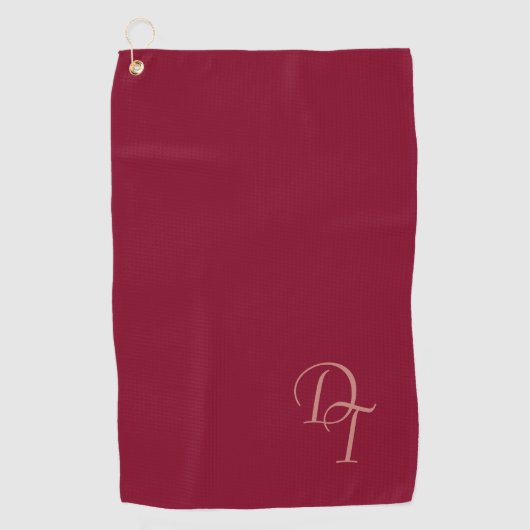 mit Monogramm - Bordeaux Golfhandtuch (Vorderseite)