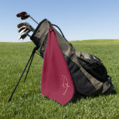 mit Monogramm - Bordeaux Golfhandtuch (Gras)