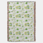 Mit Monogramm botanische Blätter Watercolor Green Decke (Vorderseite Vertikal)