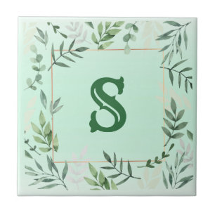 Mit Monogramm botanische Keramik Fliese