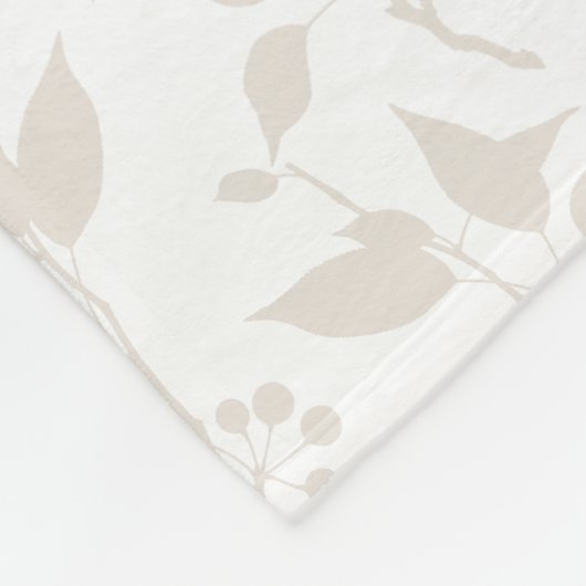 Mit Monogramm botanisches Beige-Dekorationsblatt Fleecedecke (Ecke)