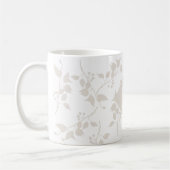 Mit Monogramm botanisches Beige-Dekorationsblatt Kaffeetasse (Links)