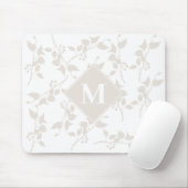 Mit Monogramm botanisches Beige-Dekorationsblatt Mousepad (Mit Mouse)