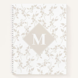 Mit Monogramm botanisches Beige-Dekorationsblatt Notizblock