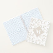 Mit Monogramm botanisches Beige-Dekorationsblatt Notizblock (Innenseite)