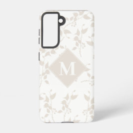 Mit Monogramm botanisches Beige-Dekorationsblatt Samsung Galaxy Hülle