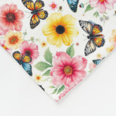 Mit Monogramm botanisches Wasserfarbenmuster Fleecedecke (Ecke)