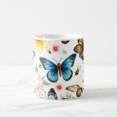 Mit Monogramm botanisches Wasserfarbenmuster Kaffeetasse (Mittel)