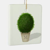 Mit Monogramm Boxwood Topiary Memorial Keepake Keramikornament (Rechts)