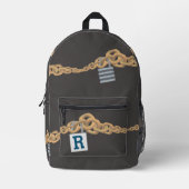 Mit Monogramm Boy's Chains & Lock Themed Bedruckter Rucksack (Vorderseite)
