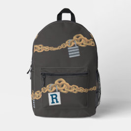 Mit Monogramm Boy's Chains & Lock Themed Bedruckter Rucksack