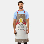 Mit Monogramm braucht man nur Liebe und Langusten Schürze (Getragen)