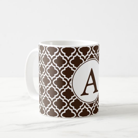 Mit Monogramm-braune Tasse (Vorderseite Links)