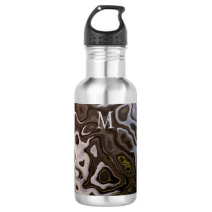 Mit Monogramm-braunes Grau-Schimmernde Snakeskin-E Edelstahlflasche