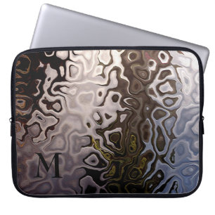 Mit Monogramm-braunes Grau-Schimmernde Snakeskin-E Laptopschutzhülle
