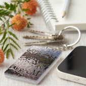 Mit Monogramm-braunes Grau-Schimmernde Snakeskin-E Schlüsselanhänger (Vorderseite rechts)