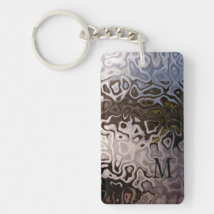 Mit Monogramm-braunes Grau-Schimmernde Snakeskin-E Schlüsselanhänger