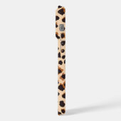 Mit Monogramm-braunes Leopard-Muster Moderner Chic iPhone Hülle (Linke Seite)
