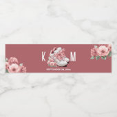 Mit Monogramm Brautparty für florale Sneakers Wasserflaschenetikett (Einzelnes Label)