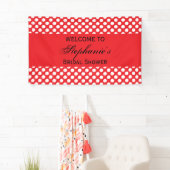 Mit Monogramm Brautparty "White and Red Polka Dot" Banner (Insitu)