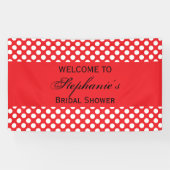 Mit Monogramm Brautparty "White and Red Polka Dot" Banner (Horizontal)