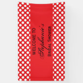 Mit Monogramm Brautparty "White and Red Polka Dot" Banner (Vertikal)