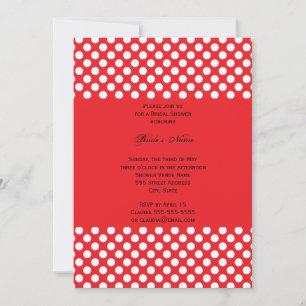 Mit Monogramm Brautparty "White and Red Polka Dot" Einladung