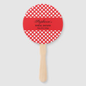 Mit Monogramm Brautparty "White and Red Polka Dot" Fächer (Rückseite)