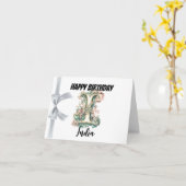 Mit Monogramm Brief "I" Happy Birthday Karte (Gelbe Blume)