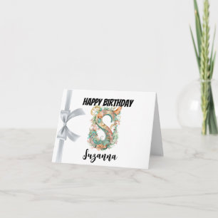 Mit Monogramm Brief "S" Happy Birthday Karte