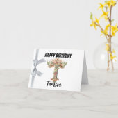 Mit Monogramm Brief "T" Happy Birthday Karte (Gelbe Blume)