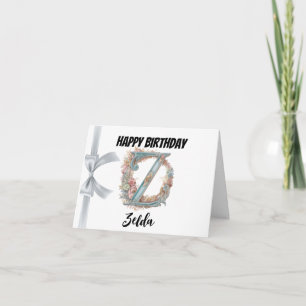 Mit Monogramm Brief "Z" Happy Birthday Karte