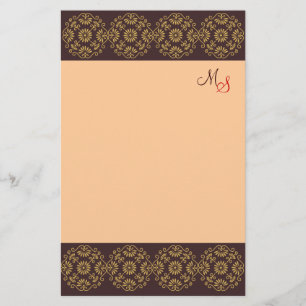 Mit Monogramm Briefpapier-Gold auf Brown Briefpapier