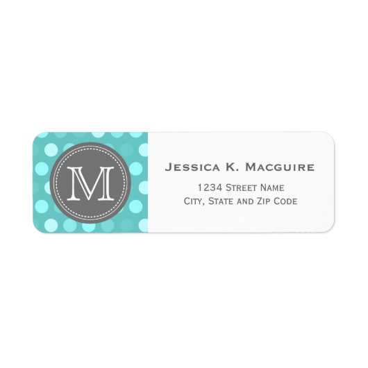 Mit Monogramm-Bright-Blue-Polka-Dot-Muster (Vorne)