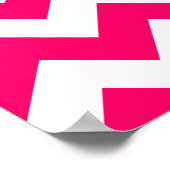 Mit Monogramm Bright Pink Zigzag Poster (Ecke)