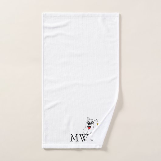 Mit Monogramm British Bulldog Design Badhandtuch Set (Handtuch)