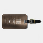 Mit Monogramm Bronze-Bronze-Metal mit benutzerdefi Gepäckanhänger (Vorderseite horizontal)