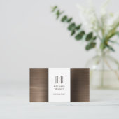 Mit Monogramm Bronze Brown Metallic Foil Consultan Visitenkarte (Stehend Vorderseite)