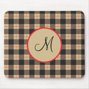 Mit Monogramm Brown Black und Red Buffalo Kariert Mousepad
